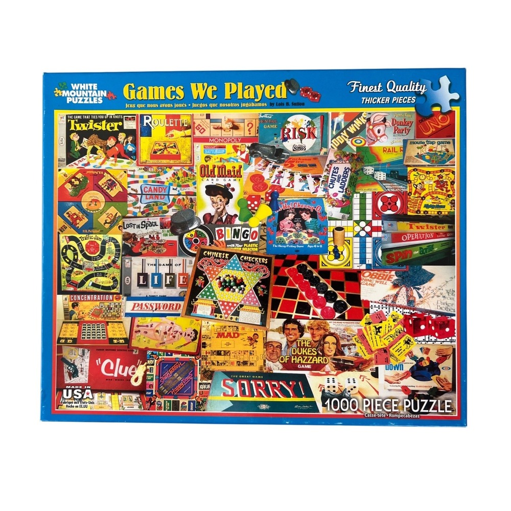 White Mountain Puzzles Games We Played 1000 Piece Jigsaw Puzzle Complete